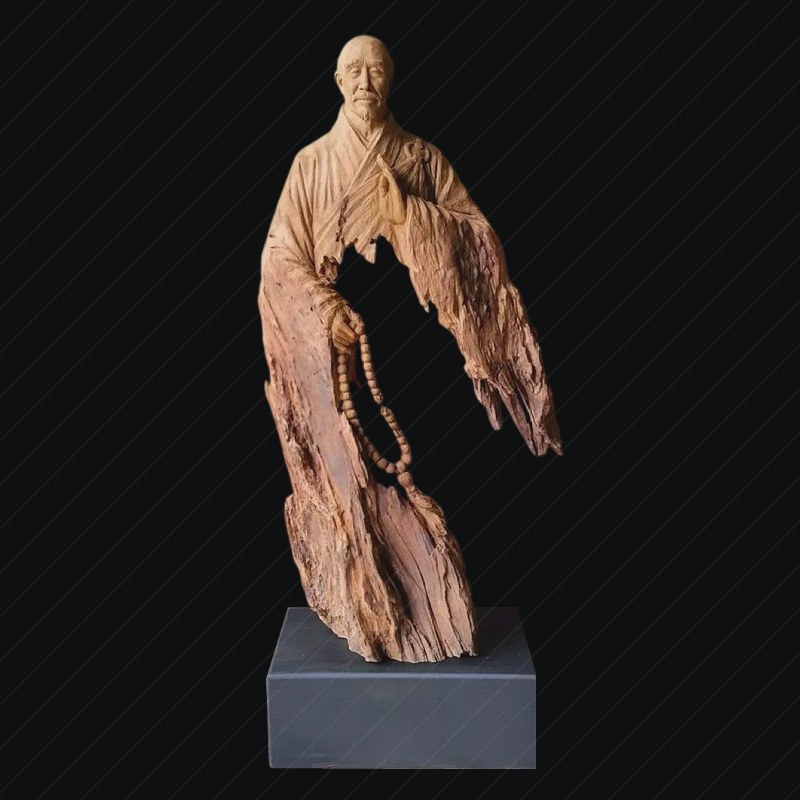 Meditative Jedi Wood Statue preview