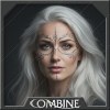 White haired Hapan woman with facial tattoos
